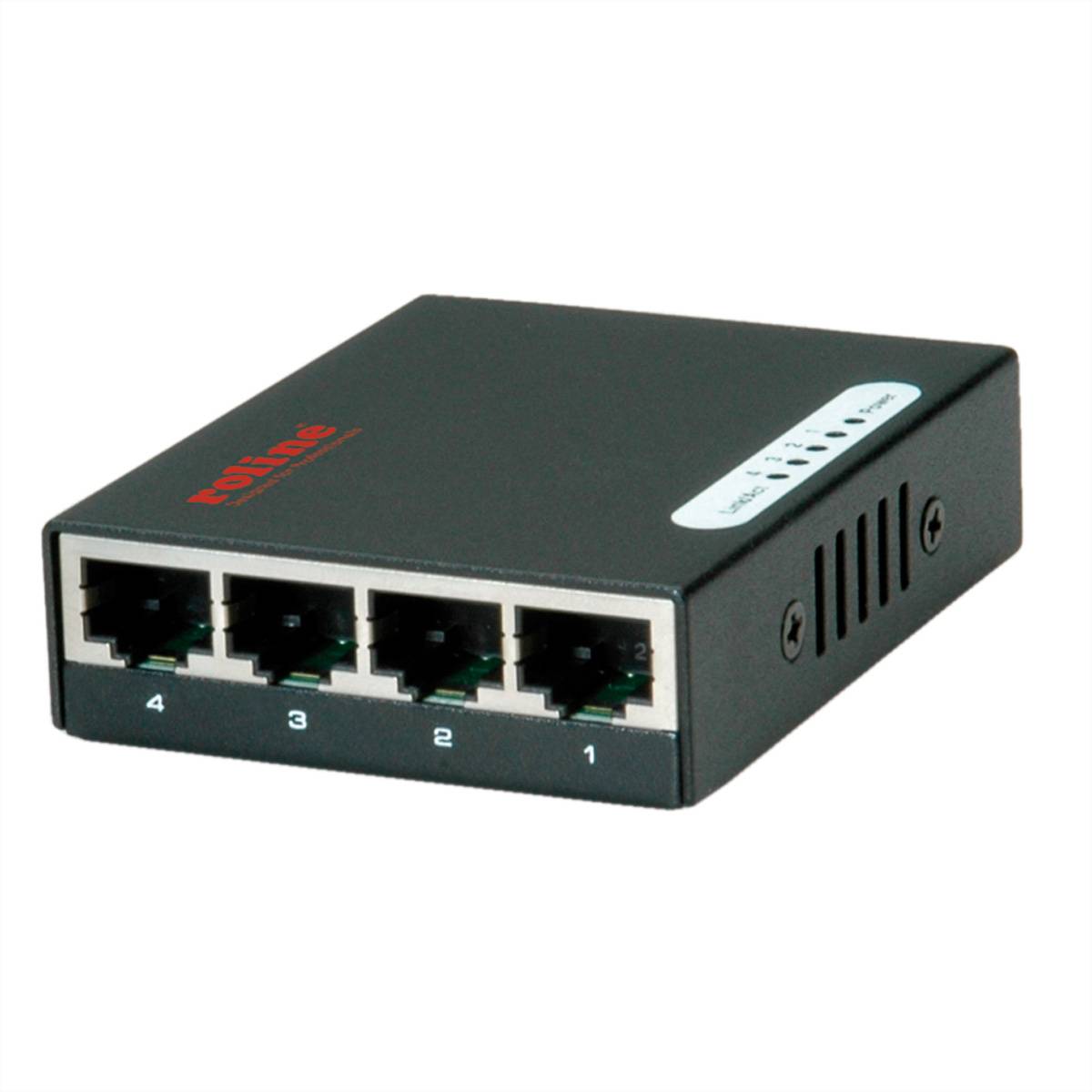 ROLINE Gigabit Ethernet Switch, Pocket, 4 Ports Netzwerk-Infrastruktur Switches