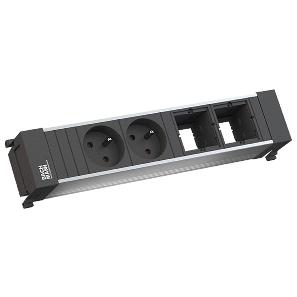 BACHMANN POWER FRAME 2xUTE 2xCM GST18 Steckdosenleisten Einbau-Anschlussfelder