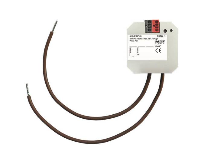 MDT Schaltaktor 1-fach UP 16 A, 230 V AC C-Last Standard 140 AKS-01UP.03 Install.Baumaterial KNX