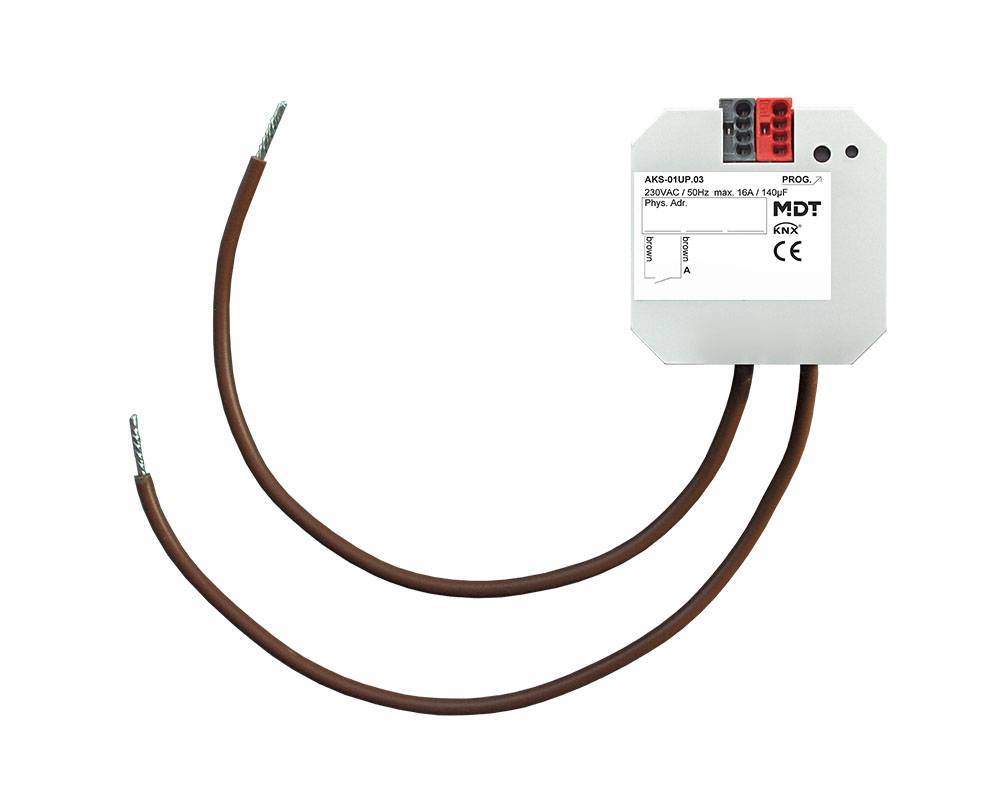 MDT Schaltaktor 1-fach UP 16 A, 230 V AC C-Last Standard 140 AKS-01UP.03 Install.Baumaterial KNX