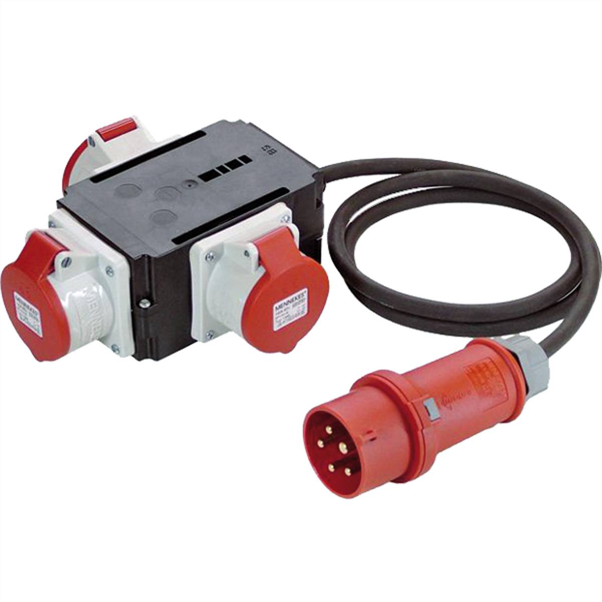 BACHMANN CEE-Adapter CEE 400 V/16 A, 3x 16A 5p400V IP44 1,5m Steckdosenleisten Stromverteiler