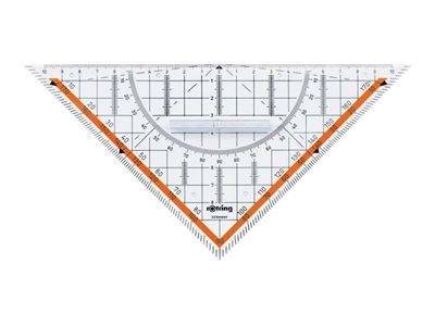 ROTRING Geo-Dreieck Hypotenuse 23cm mit Griff Glasklar Multimedia-Technik Zeichnen,Malen,Basteln