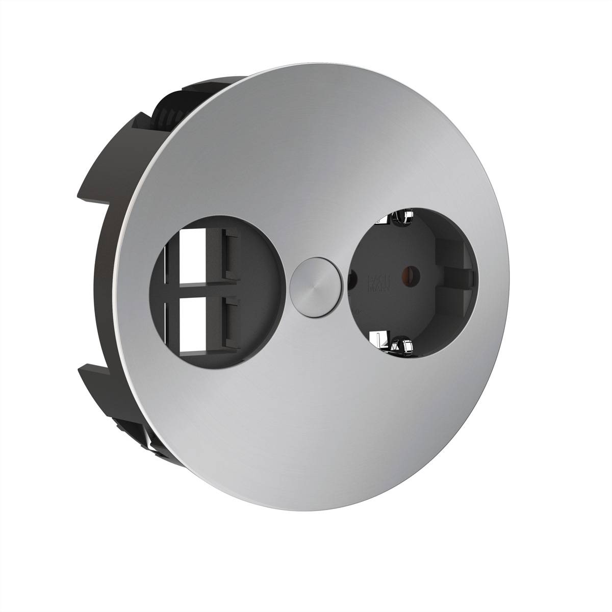 BACHMANN TWIST 1x Schutzkontakt, 2x Keystone, GST18 Stecker, chrom, 0,2 m Steckdosenleisten