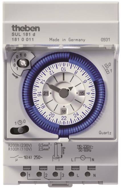 THEB Zeitschaltuhr analog SUL181D 24H mit Gangreserve 3TE 1K 96SE Install.Baumaterial
