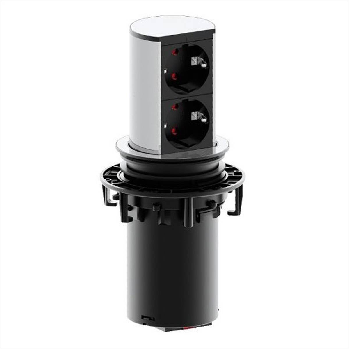 BACHMANN ELEVATOR 2x Schutzkontakt, Edelstahl Steckdosenleisten Einbau-Anschlussfelder