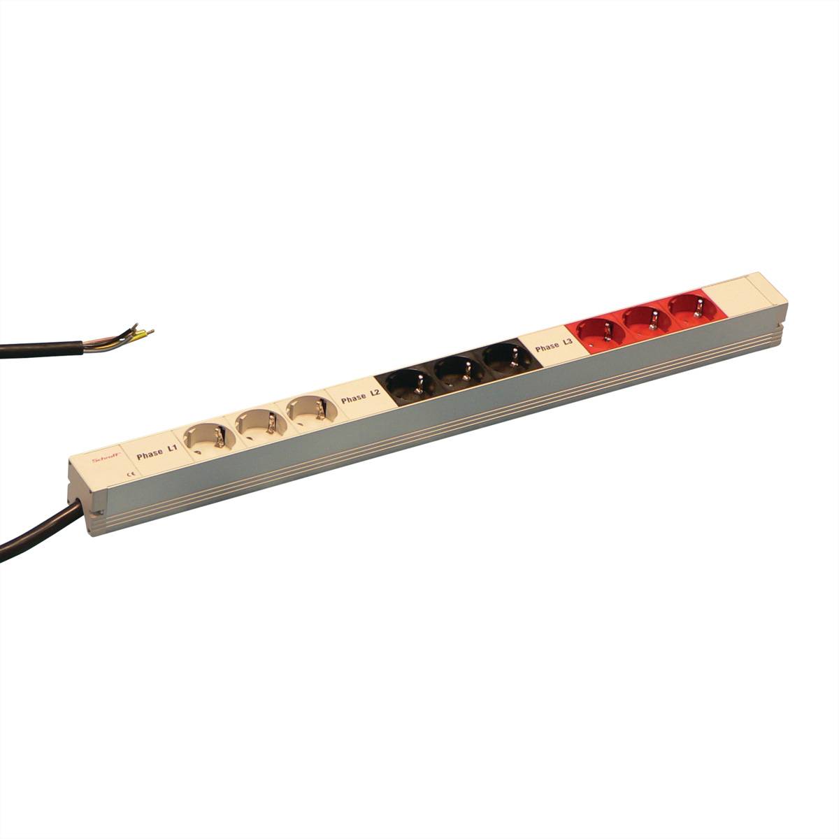 SCHROFF Schutzkontakt-Steckdosenl., 3 Phasen-STDL.Schutzkontakt 9D.3PHAS.608,5LG 19 SchrÃ¤nke &amp,