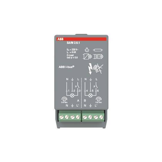Ein ABB I-bus KNX-Systemmodul mit der Bezeichnung „SA/M 2.6.1