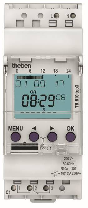 Digitale Timer-Anzeige mit der Anzeige „01 09 17 um 08:29