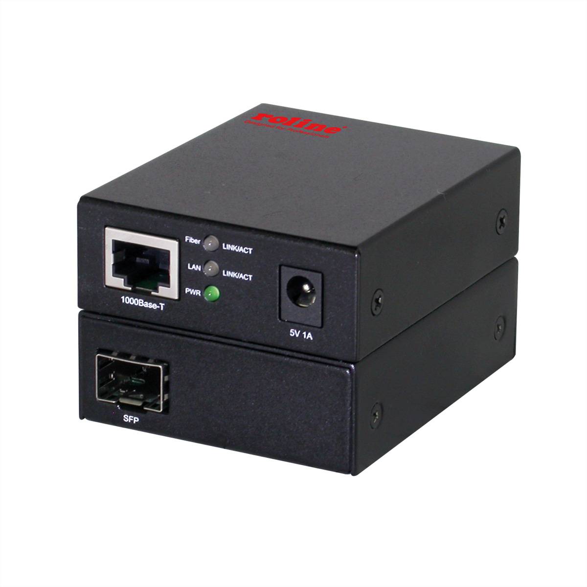 ROLINE 10/100/1000Base-T to Dual-speed Fiber Media Converter Netzwerk-Switches Netzwerk-Switch