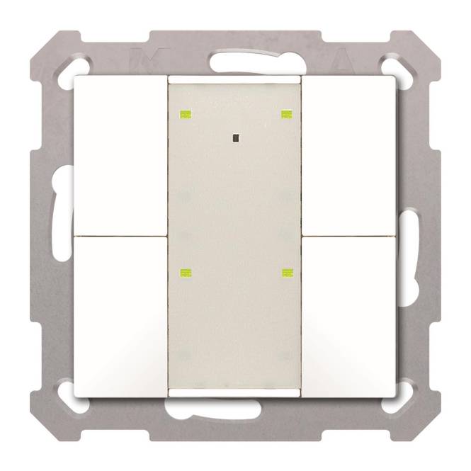 MDT BE-TA55P4.G2 Taster Plus 55 4-f Reinweiß glänzend Install.Baumaterial Schaltermat/Geb.Steu KNX