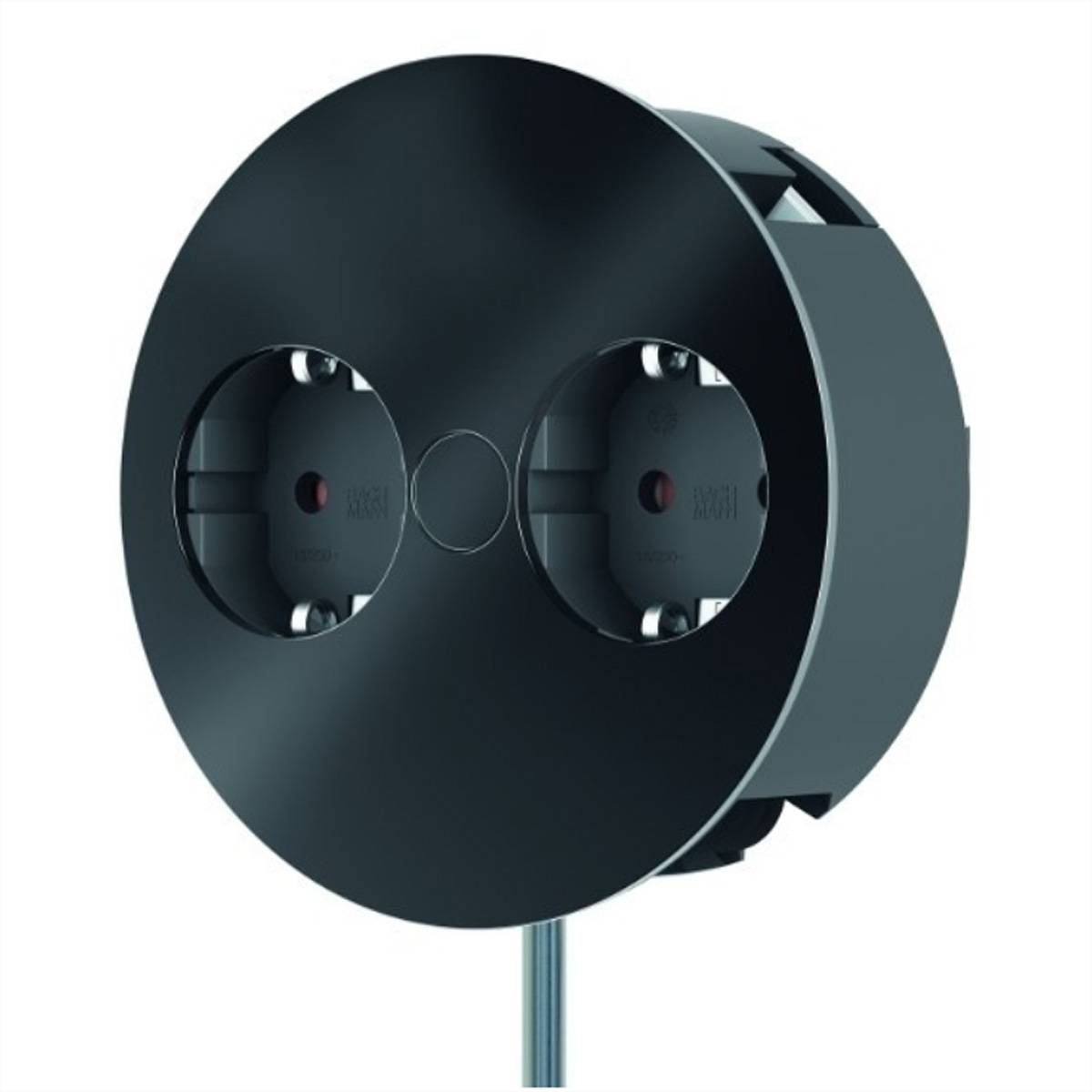 BACHMANN TWIST 2x Schutzkontakt, AderendhÃ¼lsen, Schutzkontaktmontagestecker, schwarz, 2 m