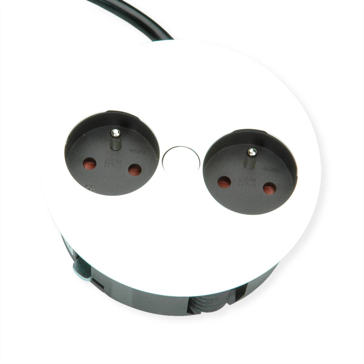 BACHMANN TWIST 2xUTE 2,0m AEH weiss 30GE seidenmatt Steckdosenleisten Einbau-Anschlussfelder