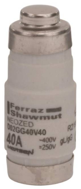 Mersen 01701.040000 D02 40A gG 400V NEOZED Sicherungseinsatz schwarz (Inhalt 1 Stück)