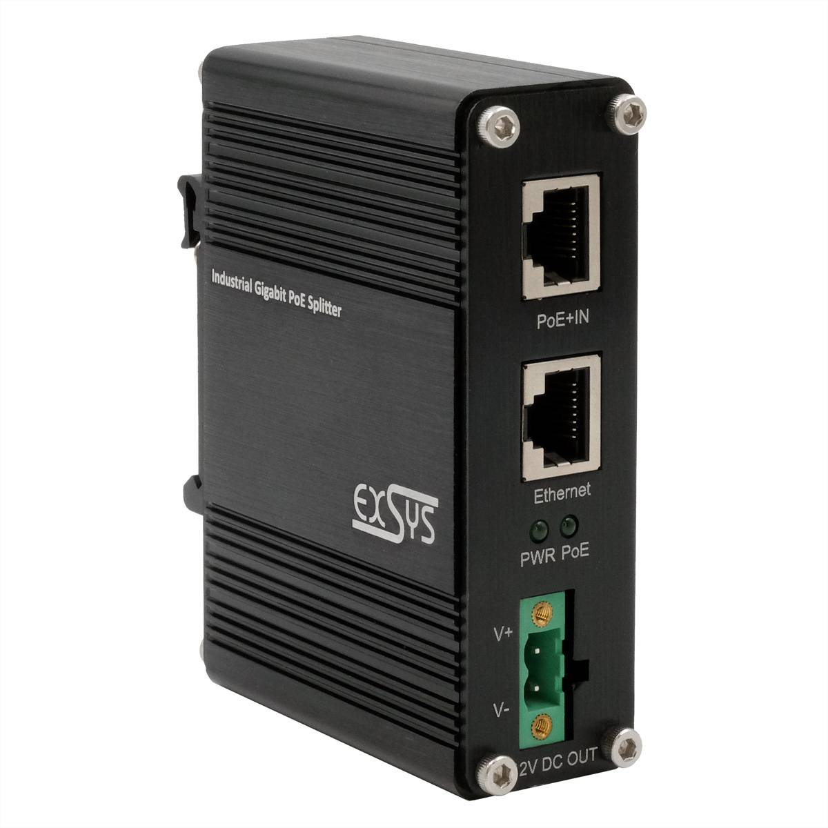 EXSYS EX-60325 10/100/1000 PoE+ Splitter Industrial Networking PoE-Splitter
