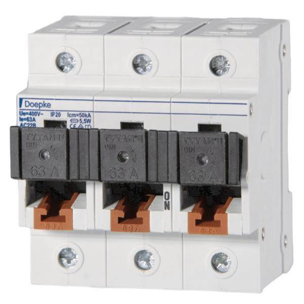 Doepke Tytan II D0-63-3/E 09980100 Lasttrennschalter Install.Baumaterial Zählerschr./Verteilg