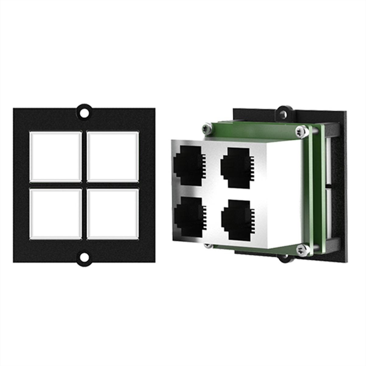 BACHMANN Rahmen 4xTaster 4xRJ11 Stromversorgung