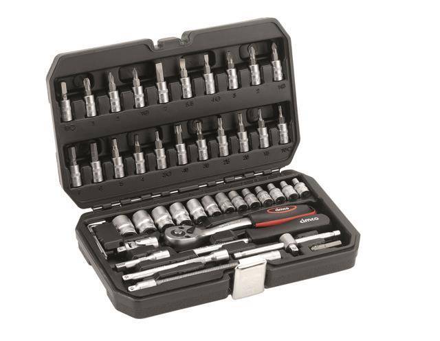 Cimco Steckschlüssel-Satz 1/4 113106 45-tlg. Install.Baumaterial Werkzeug Messgeräte
