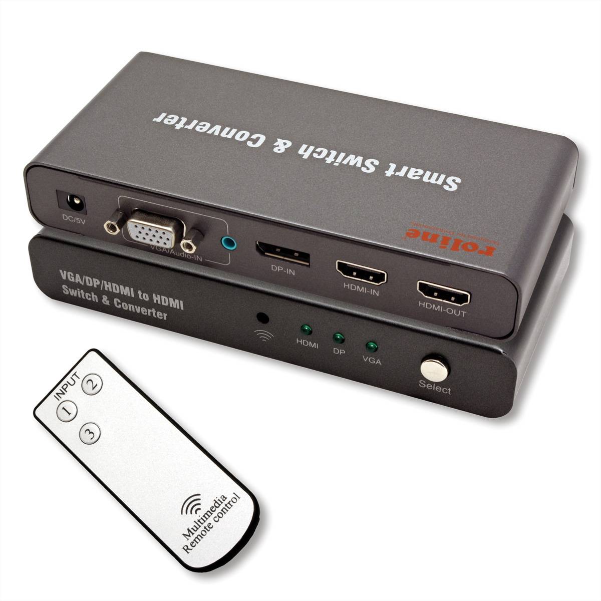 ROLINE HDMI/VGA/DP zu HDMI Konverter-Switch Video-Switches HDMI-Video-Switch