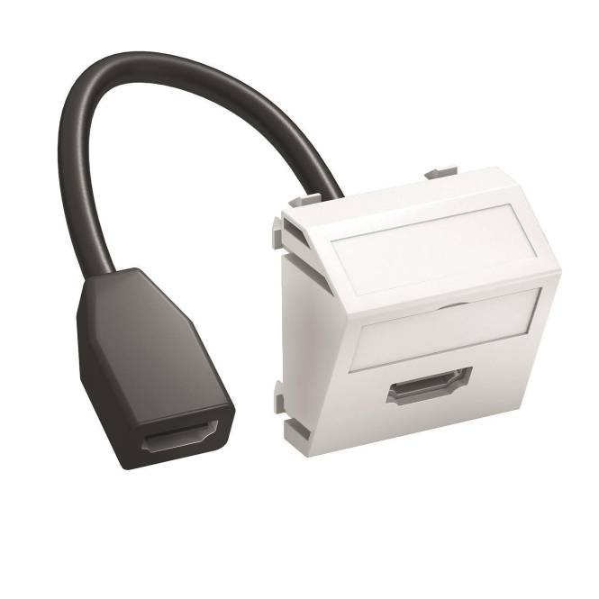 OBO MTS-HD F RW1 Multimediaträger HDMI m Kabel Buchse-Buchse 45x45mm rws 6104838
