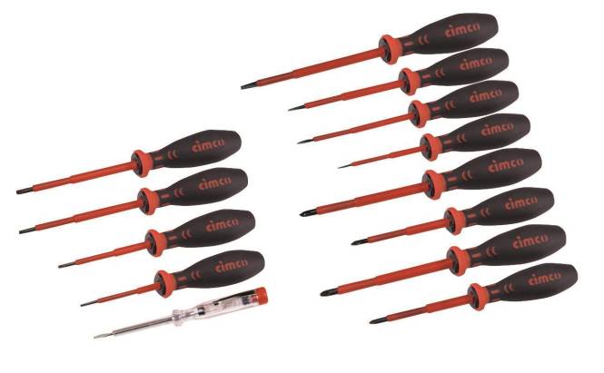 Cimco VDE-Schraubendreher-Satz 117000 13-tlg. ELEKTRO-MEGA-DRIVE Install.Baumaterial Werkzeug