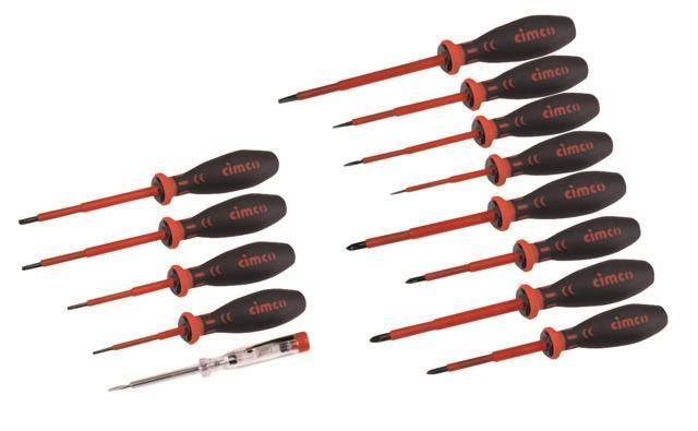 Cimco VDE-Schraubendreher-Satz 117000 13-tlg. ELEKTRO-MEGA-DRIVE Install.Baumaterial Werkzeug