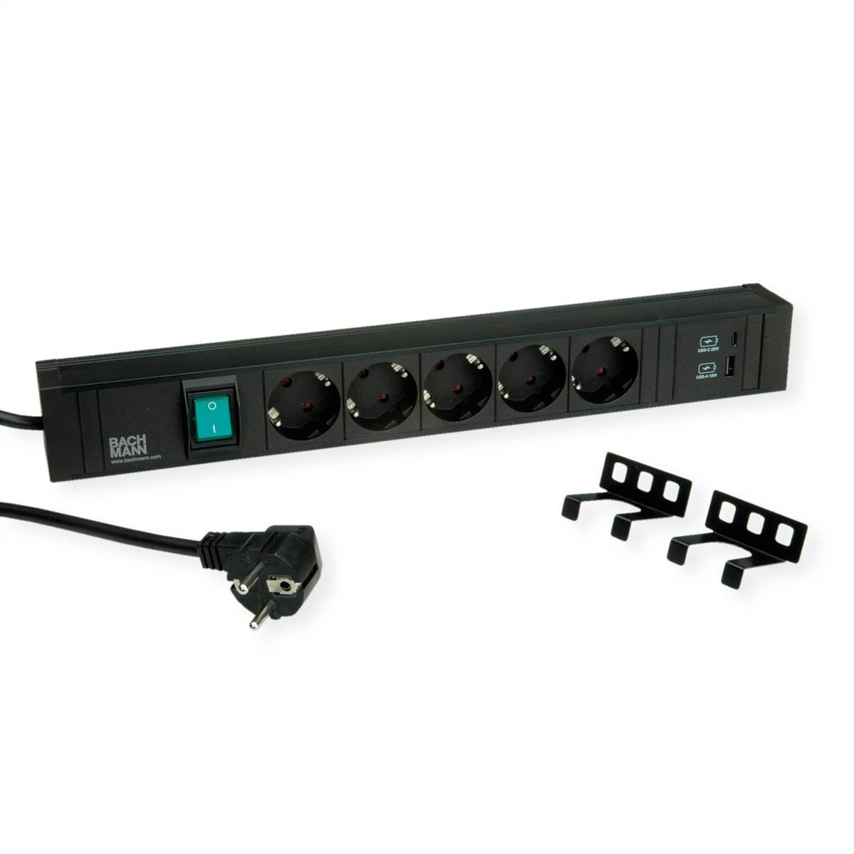 BACHMANN CONNECT LINE 5xSchutzkontakt, Schalter USB A&amp,C 22W Steckdosenleisten Steckdosenleiste
