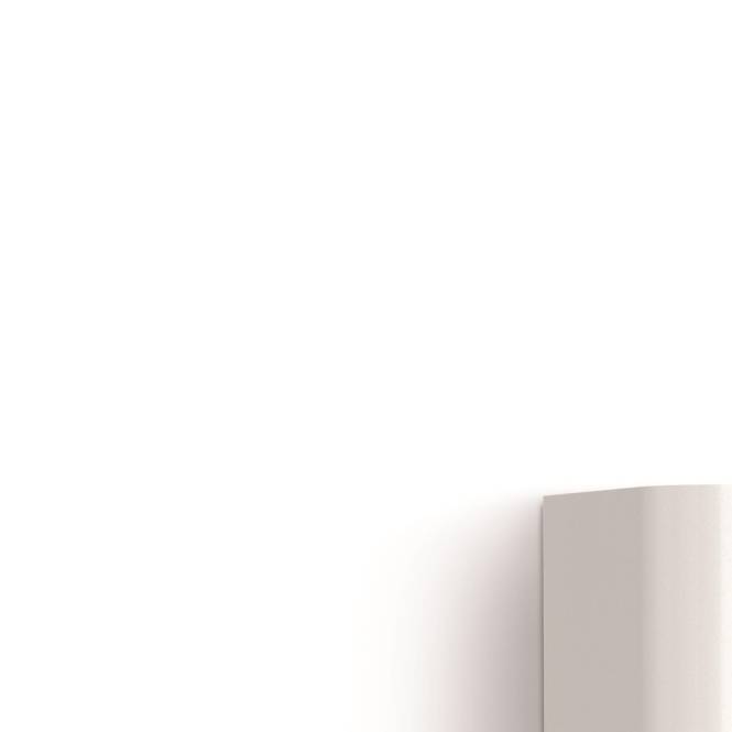 Eine weiße Wand mit einer scharfen Ecke unter weicher Beleuchtung, die minimalistische Designelemente zur Schau stellt.