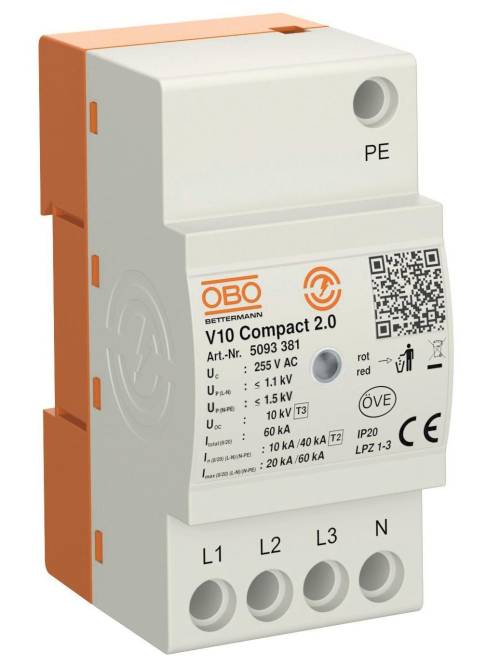 OBO V10 Compact2.0 Überspannungsableiter 5093381 Install.Baumaterial Zählerschr./Verteilg
