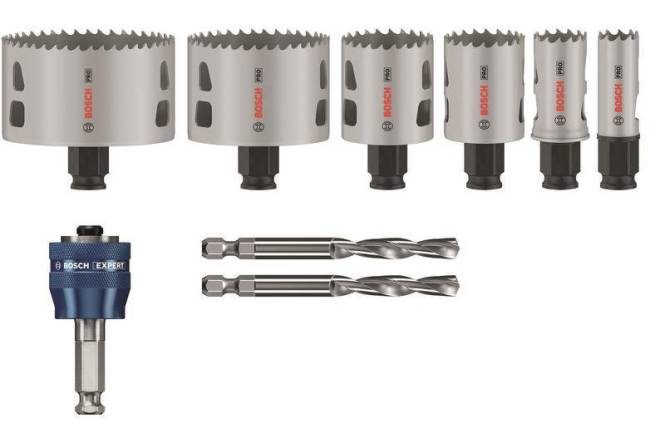 Bosch PRO Lochsägen-Set 9tlg. 2608594424 Progressor Holz u. Metall Install.Baumaterial Werkzeug