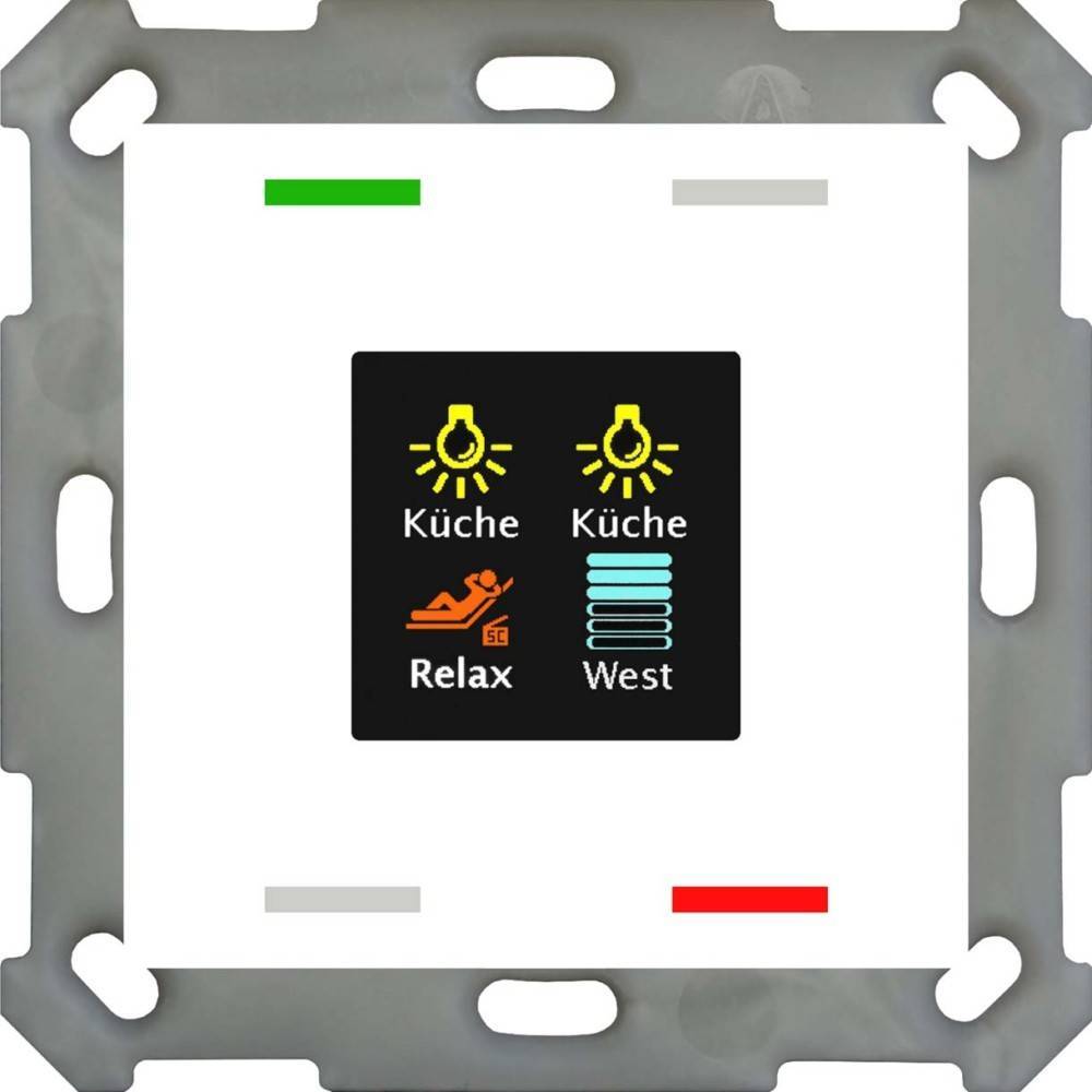 MDT Taster Smart 55 4-fach mit Farbdisplay ReinweiÃŸ glÃ¤nzend BE- Install.Baumaterial KNX