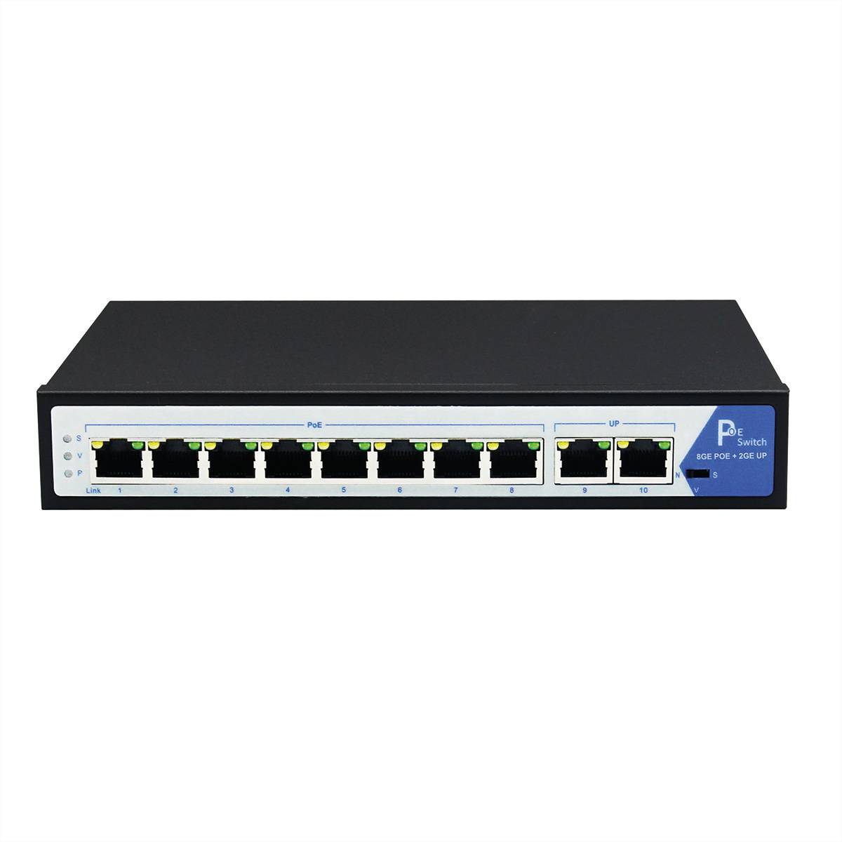 VALUE PoE+ Gigabit Ethernet Switch, 8+2 Ports Netzwerk-Switches Netzwerk-Switch