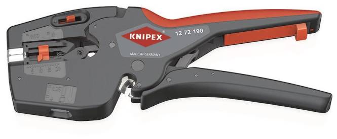 Knipex Elektriker-Multiwerkzeug NexStrip Schneiden,Abisolieren,Crimpen 1272190SB Install.Baumaterial