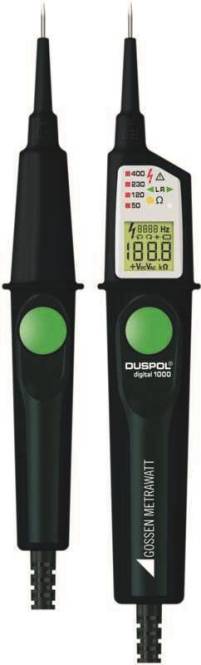 Gossen TRUE RMS DUSPOL digital 1000 Spannungsprüfer mit Widerstand M611F Install.Baumaterial