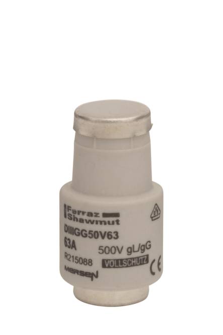 Mersen 00598.063700 DIII 63A gG kupfer D-Sicherung 500V/DIAZED (Inhalt 1 Stück) Install.Baumaterial