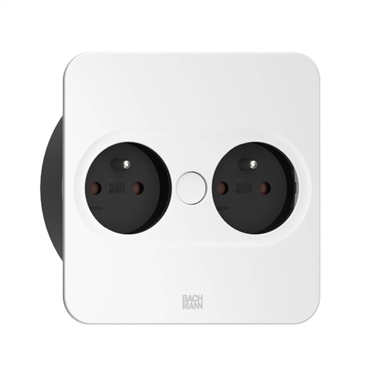 BACHMANN TWIST 2 2xUTE 2,0m AEH RAL9010 30GE eckig Steckdosenleisten Einbau-Anschlussfelder