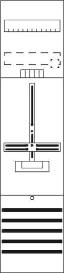 Diagramm, das ein T-förmiges Objekt mit einer horizontalen Oberseite zeigt. Pfeile zeigen die Ausgewogenheit im oberen Bereich an, mit einer soliden Basis für Stabilität.