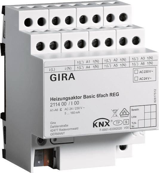 „GIRA Heizungsaktor Basic 6fach REG