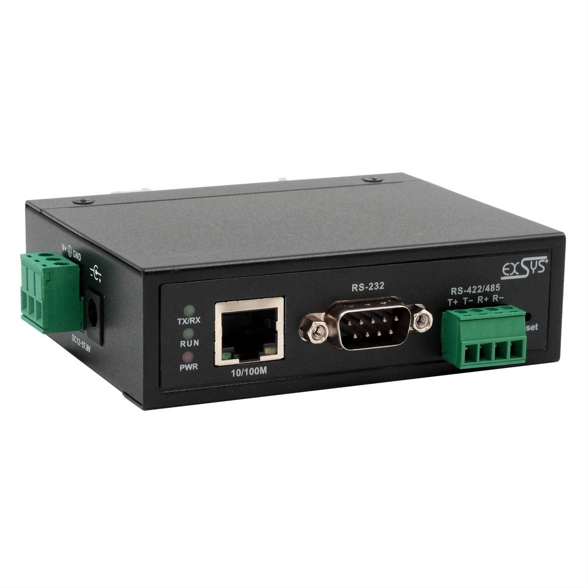 EXSYS EX-61001 Ethernet zu 1 x Seriell RS-232/422/485 Adapter, Terminatoren, Konverter RS-232 zu