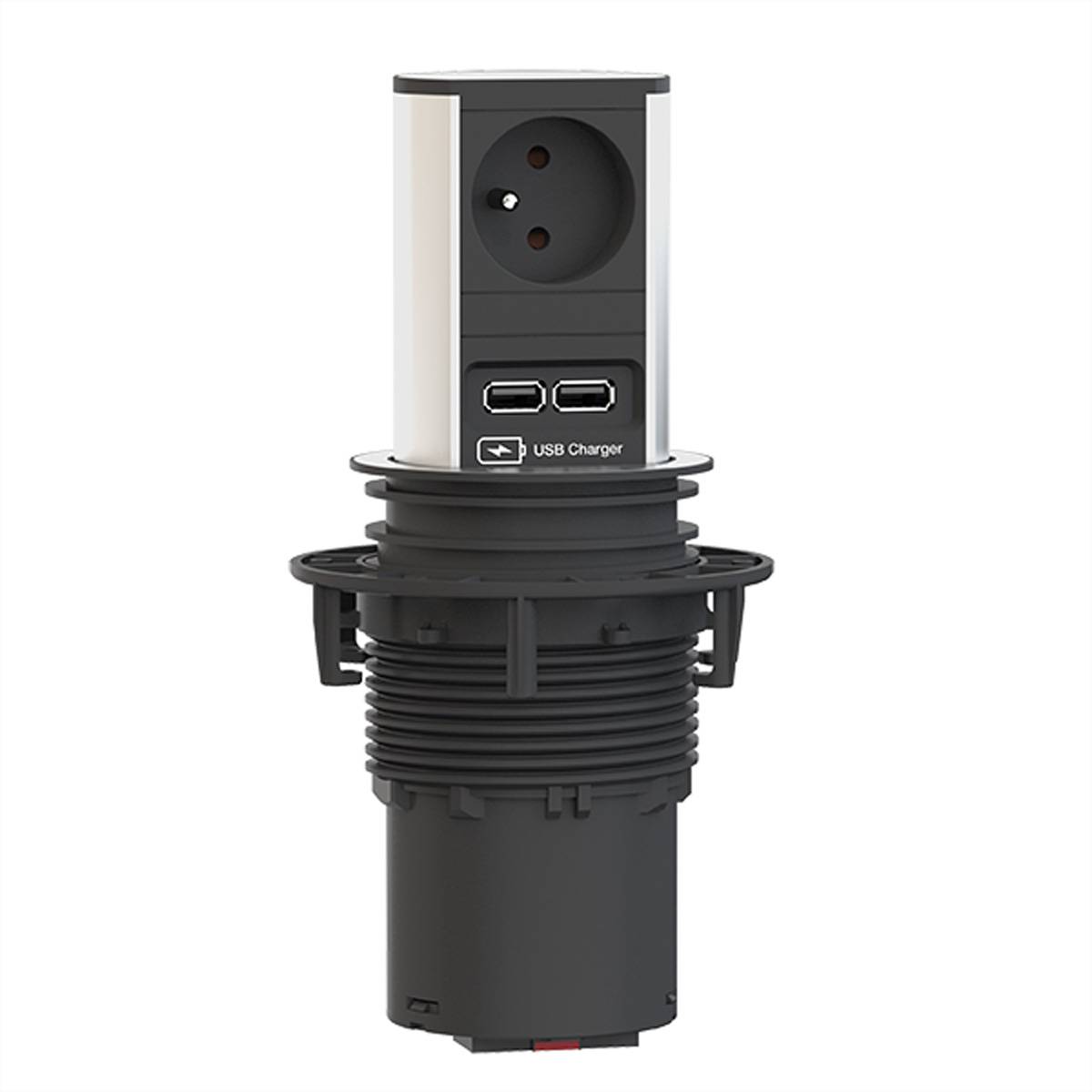 BACHMANN ELEVATOR 1xUTE 1xUSB Charger 2,0m CEE7/7 Steckdosenleisten Einbau-Anschlussfelder