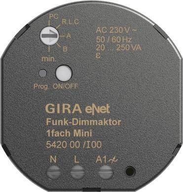 GIRA 542000 eNet Funk Dimmaktor 1fach Mini 20-250VA Install.Baumaterial Schaltermat/Geb.Steu KNX