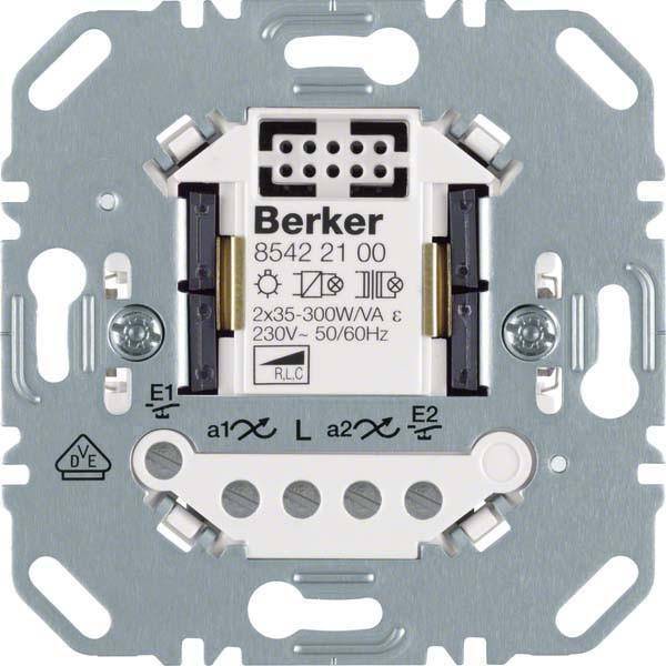 Berker Universal Tastdimmer 85422100 2fach (auch fÃ¼r LED 12-54 Watt je Kanal) Install.Baumaterial