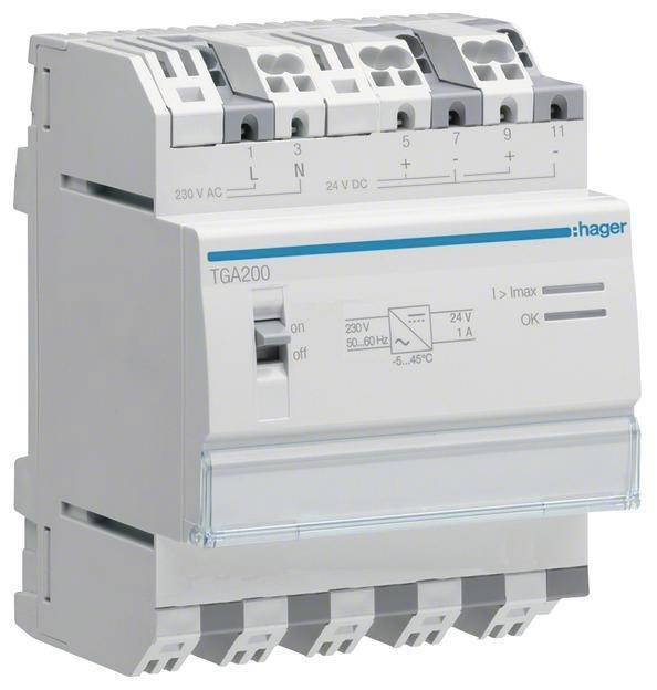 Hager Spannungsversorgung 24VDC TGA200 1A Install.Baumaterial Schaltermat/Geb.Steu KNX