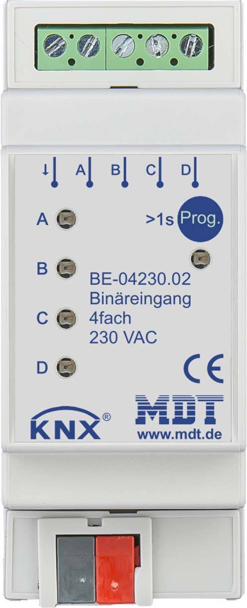 MDT BinÃ¤reingang 4-fach 2TE REG AusfÃ¼hrung 230VAC BE-04230.02 Install.Baumaterial KNX