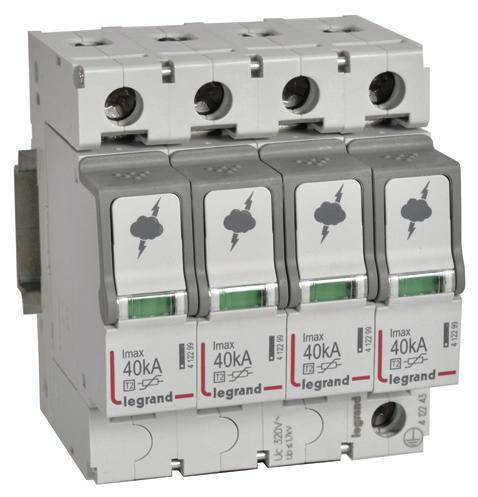 Legrand 412243 ÃœSS-Ableiter Typ 2 4+0 Schaltung f.TN-S 230/400V 40kA Install.Baumaterial