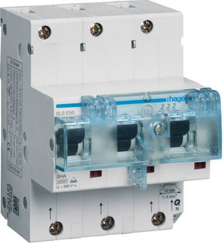 Hager SLS-Schalter 3polig E-50A HTN350E f.Hutschienenmontage Install.Baumaterial