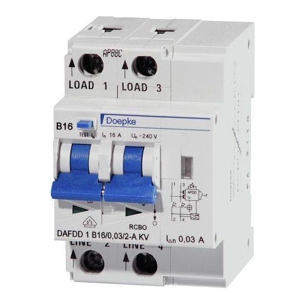 DOEP Brandschutzschalter 2pol B16A 30mA DAFDD 1 B16/0,03/2-A FI/LS 09961302 Install.Baumaterial