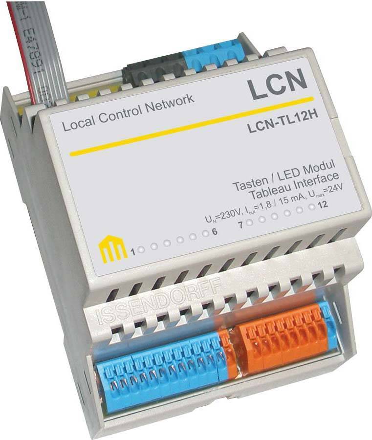ISSE Tableau-Adapter fÃ¼r LCN - TL12H 12LED's + 8 Tasten die Hutschiene Install.Baumaterial KNX