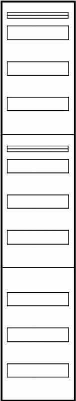 ABN Verteilerfeld 1V 9x VR19 GerÃ¤tetragschiene 1V9 108TE 250x1350mm Install.Baumaterial