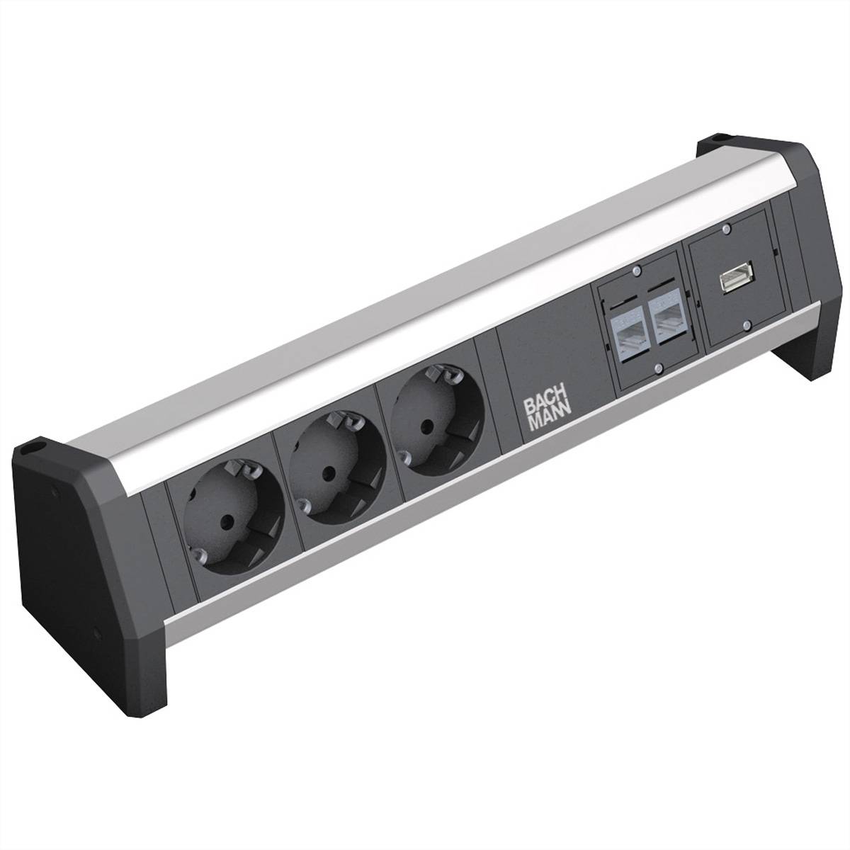 BACHMANN DESK 3x Schutzkontakt, 2x CAT6, 1x USB 3.0 Steckdosenleisten Aufbau-Anschlussfelder 1