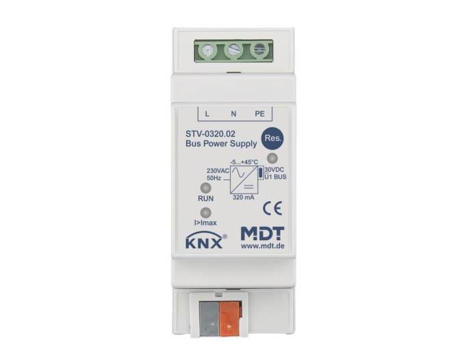 MDT STV-0320.02 Busspannungsversorgung 2TE REG 320mA Install.Baumaterial Schaltermat/Geb.Steu KNX